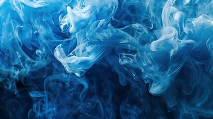 Wall Mural - Abstract liquid smoke background. Blue color ink dynamic motion background