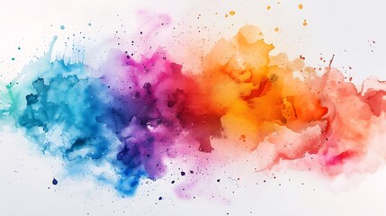 An abstract watercolor splash in vibrant hues for a creative room