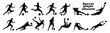 © Tata - Soccer player silhouette. Vector of silhouette set of soccer player kicking the ball