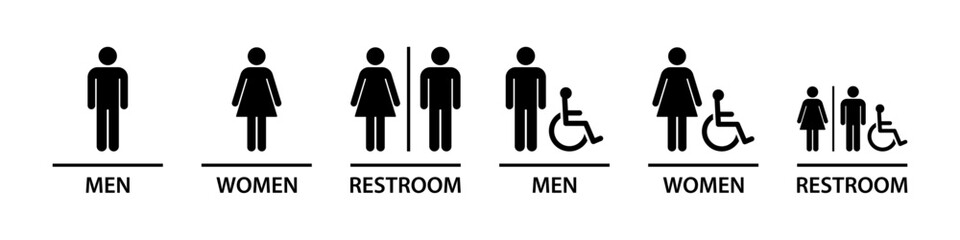 Wall Mural - Restroom, toilet signs