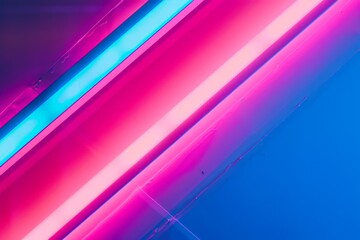 Poster - Two neon lights are crossing, creating a colorful and vibrant background, perfect for any design project that needs a touch of energy and excitement