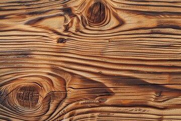 Poster - Beautiful wood grain with a warm brown color showing knots and a unique texture, perfect for backgrounds and design elements