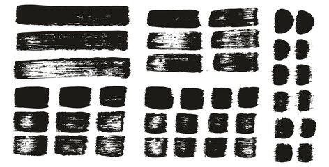 Poster - Hand Drawn Flat Paint Brush Thick Straight Lines High Detail Abstract Vector Background MEGA Set 