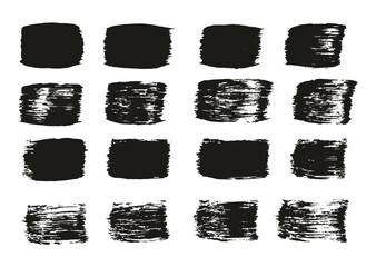 Wall Mural - hand drawn flat paint brush thick straight lines high detail abstract vector background set