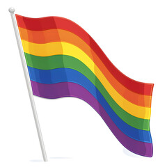 Poster - LGBTQ Rainbow flag flat illustration isolated on white background. Pride month concept	
