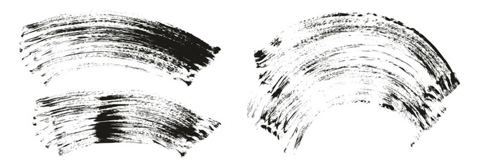 Poster - Hand Drawn Flat Fan Brush Thick Curved Background Mix High Detail Abstract Vector Background Mix Set 