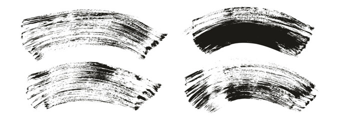 Poster - Hand Drawn Flat Fan Brush Thick Curved Background Mix High Detail Abstract Vector Background Mix Set 