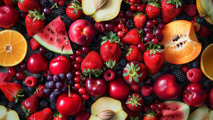 summer fruits on background, delicious fruits on colored background, background of summer fruits, fruits banner