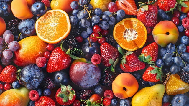 summer fruits on background, delicious fruits on colored background, background of summer fruits, fr