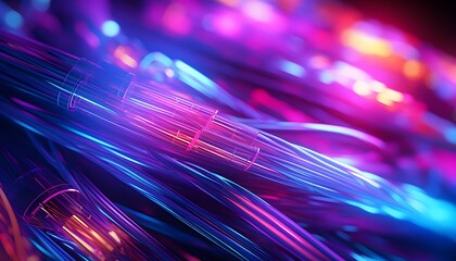 transferring information Glowing data cables background