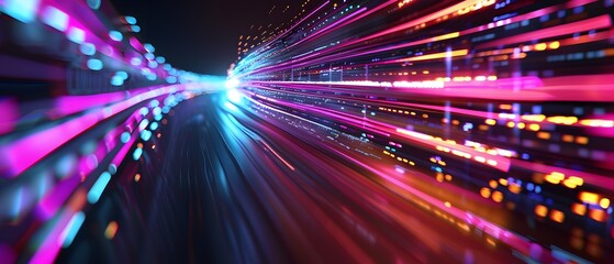 transferring information Glowing data cables background