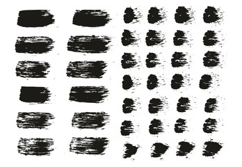 Poster - Hand Drawn Round Brush Regular Straight Lines Mix Artist Brush High Detail Abstract Vector Background Mix Set 