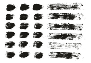 Poster - Hand Drawn Round Brush Regular Straight Lines Mix Artist Brush High Detail Abstract Vector Background Mix Set 