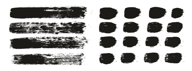 Poster - Hand Drawn Round Brush Regular Straight Lines Mix Artist Brush High Detail Abstract Vector Background Mix Set 