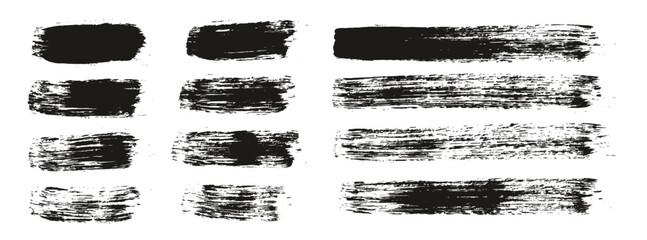 Poster - Hand Drawn Round Brush Regular Straight Lines Mix Artist Brush High Detail Abstract Vector Background Mix Set 