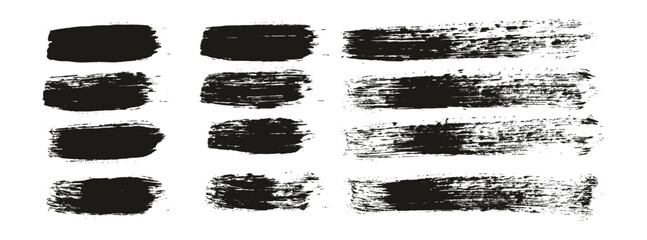 Poster - Hand Drawn Round Brush Regular Straight Lines Mix Artist Brush High Detail Abstract Vector Background Mix Set 