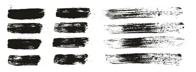 Poster - Hand Drawn Round Brush Regular Straight Lines Mix Artist Brush High Detail Abstract Vector Background Mix Set 