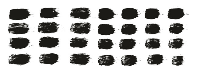 Poster - Hand Drawn Round Brush Regular Straight Lines Mix Artist Brush High Detail Abstract Vector Background Mix Set 