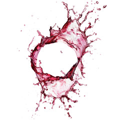 Red wine splash isolated on transparent