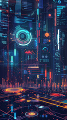 Wall Mural - A Illustration of a futuristic Infographic