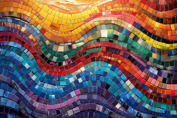 Wall Mural - a mosaic of tiny colored tiles creating a larger image. concept of detail and the bigger picture. ge