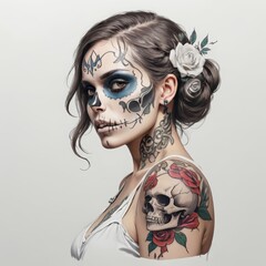 Day of the Dead Celebration: Artistic Skull Makeup Design