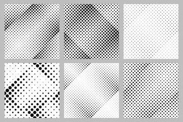 Poster - Seamless geometrical abstract dot pattern background design set -  vector graphic