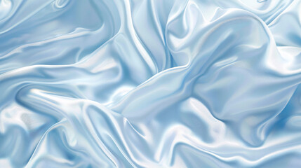Wall Mural - Elegant background of light blue silk fabric with delicate waves