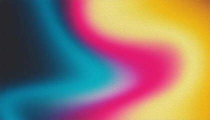 Canvas Print - Smooth transition from blue to pink and yellow in an abstract grainy texture