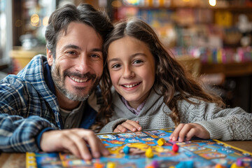 Sticker - A family playing board games together in the living room. Concept of quality time and togetherness. Generative Ai.