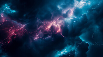Wall Mural - a blue and red sky with a stormy atmosphere