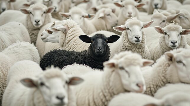 The Black Sheep In The Herd Of White Sheep 