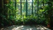 © familymedia - An indoor garden oasis brimming with various lush plants by a large window, representing a natural, peaceful retreat inside a home or building