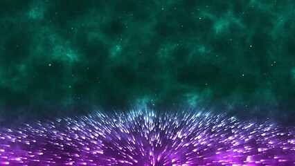 Wall Mural - Light blue galaxy particle background, seamless loop. 4k video