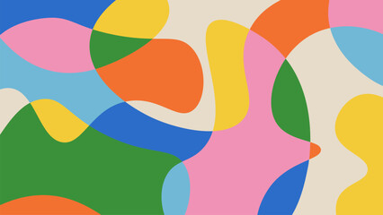 fun colorful abstract background in doodle style. simple playful design with hand drawn overlay shap
