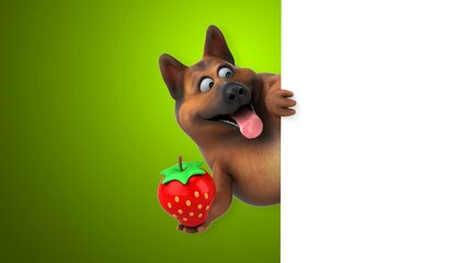 Wall Mural - Fun german shepherd dog - 3D Animation