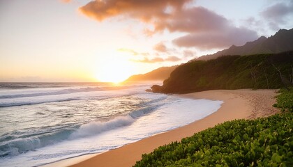 Wall Mural - north shore oahu hawaii sunset