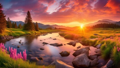 Wall Mural - magical sunset