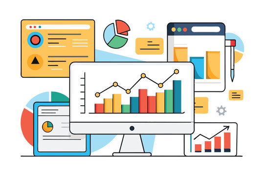 Analyst at Work: Financial Analysis Illustration