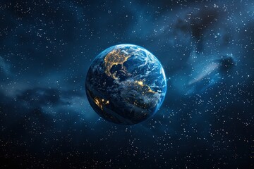 planet earth from the space at night . some elements of this image furnished - generative ai