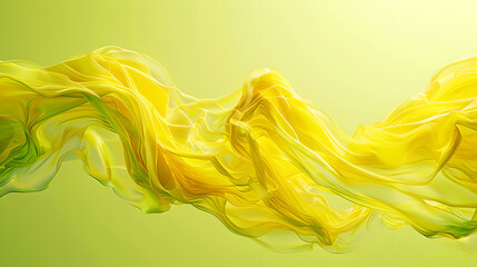 Wall Mural - Art event featuring yellow and green smoke in a bottle on a green background