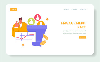 Poster - Influencer Marketing. Flat Vector Illustration