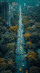 Wall Mural - drone shot, top view bangalore, cinematic created with Generative AI technology