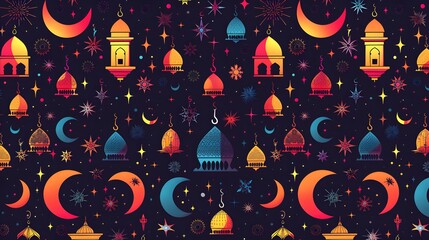 Wall Mural - Seamless pattern ramadan kareem. Geometric pattern ramadan kareem. Vector illustration
