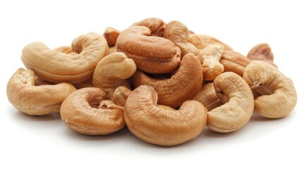 Wall Mural - Isolated white background cashew nuts