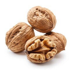 Wall Mural - group of walnuts isolated on white background  
