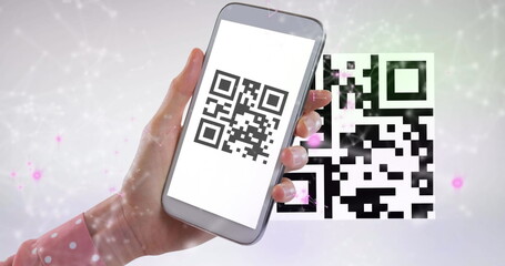 Poster - Image of qr code and qr code scanning on smartphone
