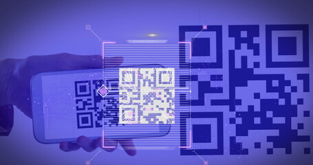 Poster - Image of qr code and qr code scanning on smartphone