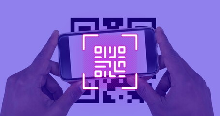 Poster - Image of qr code and qr code scanning on smartphone