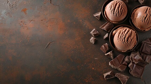 National Chocolate Ice-Cream Day concept with copy space